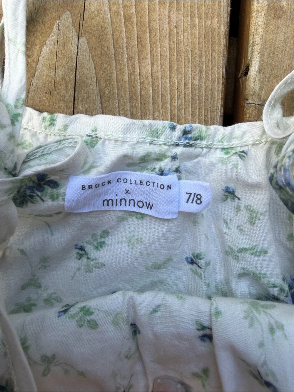 Brock Collection x Minnow Blue Floral Tie-Shoulder Girls' Sundress Size 7/8